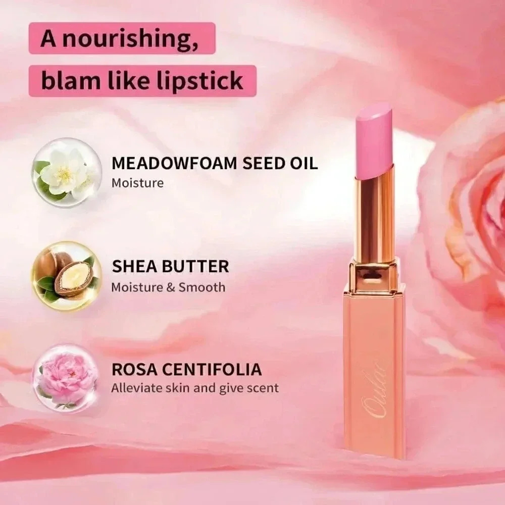 Oulac Moisturising Coral Peach Tinted Lip Balm Hydrating Lipstick Deep Kiss 04 - Picture 6 of 6